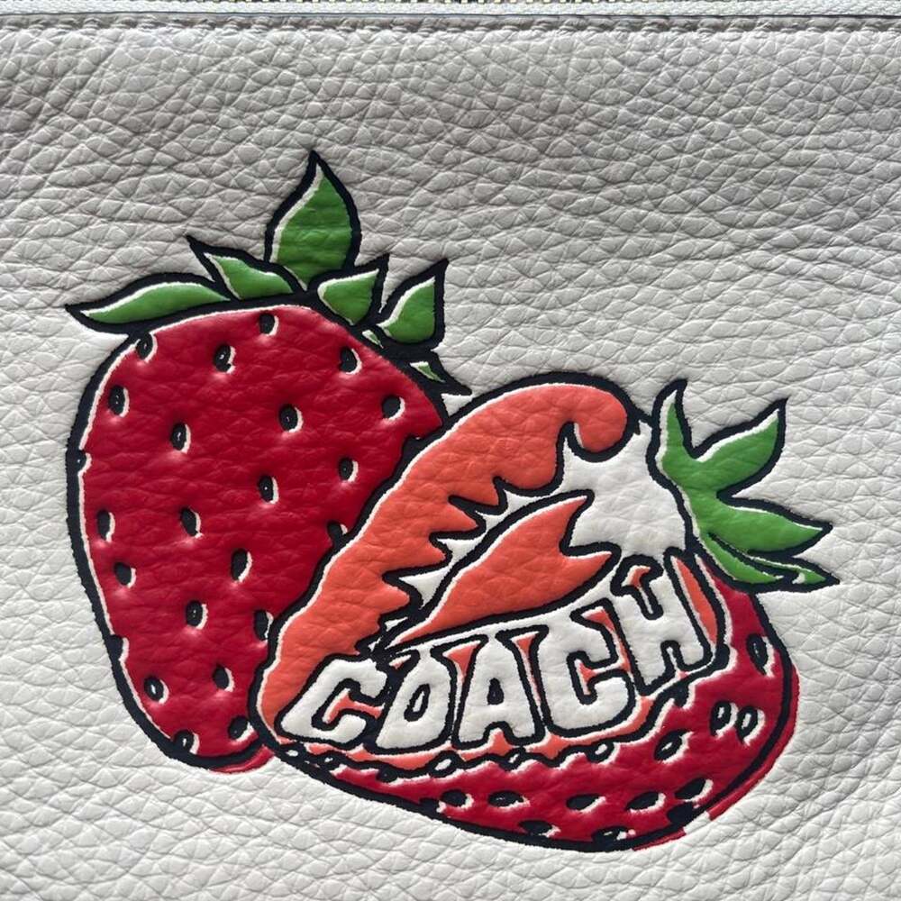 White Coach Wristletclutch With Red 50 D 6 View 2